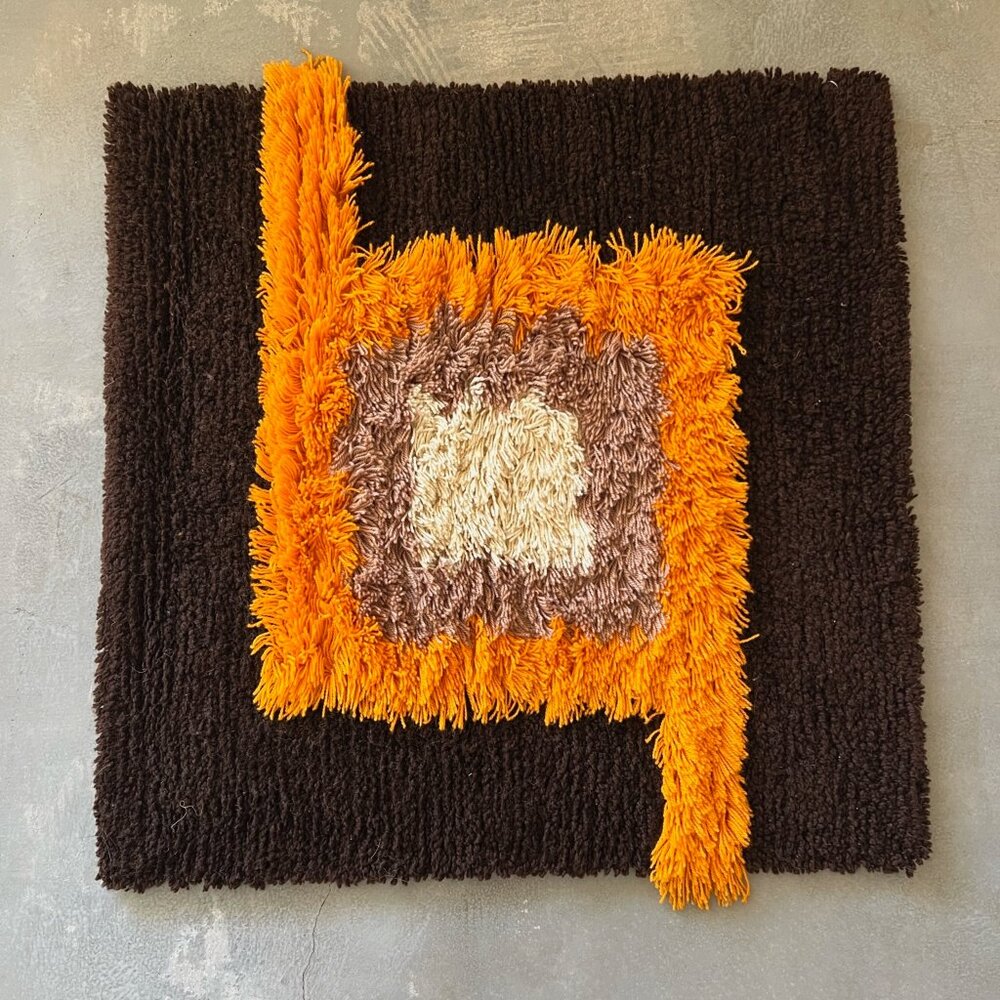 1970's UNUSED German Wall Rug By CROWELL TEFZET Mid Century Modernist S. Doege